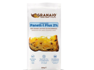 Panett-1 Plus 2% è il coadiuvante enzimatico formulato per grandi lievitati come Panettone, Pandoro, Colomba Pasquale e grandi lievitati in genere.