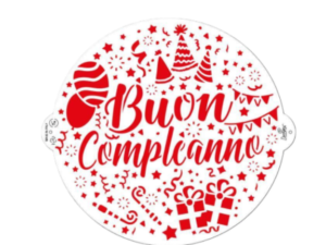 stencil mascherina buon compleanno decora decorazioni per dolci